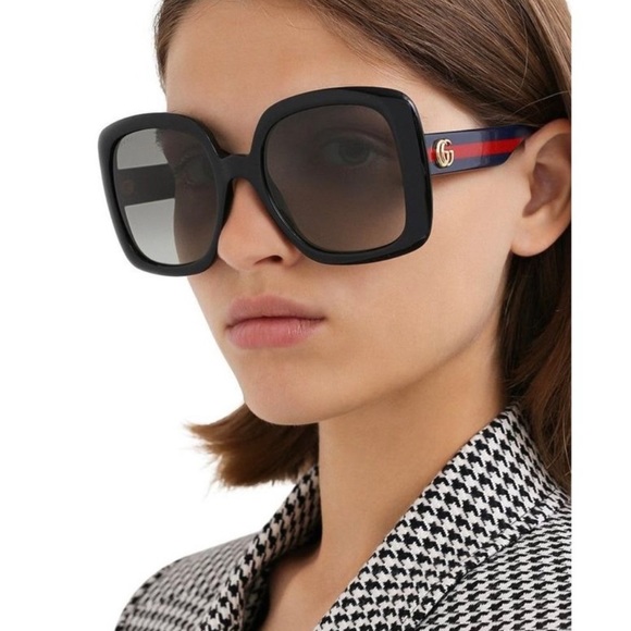 NEW GUCCI GG0713S 001 OVERSIZED SQUARE WOMEN’S SUNGLASSES GUCCI GG0713S - Picture 1 of 12